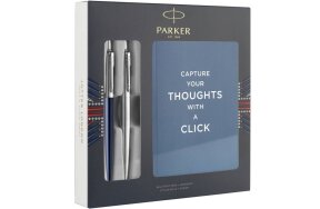 SET 2 PARKER JOTTERS ROYAL BLUE AND STEEL WITH NOTEPAD